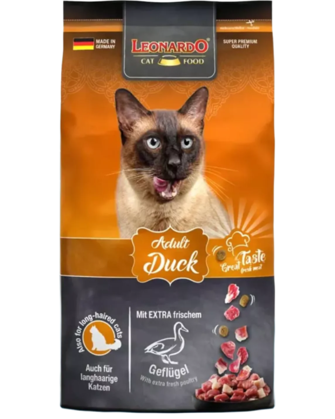 Leonardo לאונרדו ברווז מזון יבש לחתולים