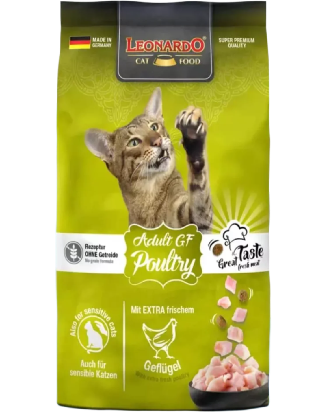 Leonardo לאונרדו עוף בוגר ללא דגנים מזון יבש לחתולים