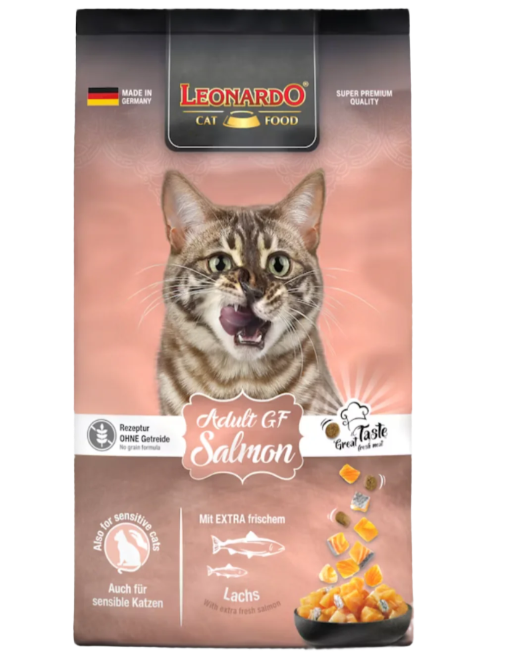 Leonardo לאונרדו סלמון ללא דגנים, מזון יבש לחתולים