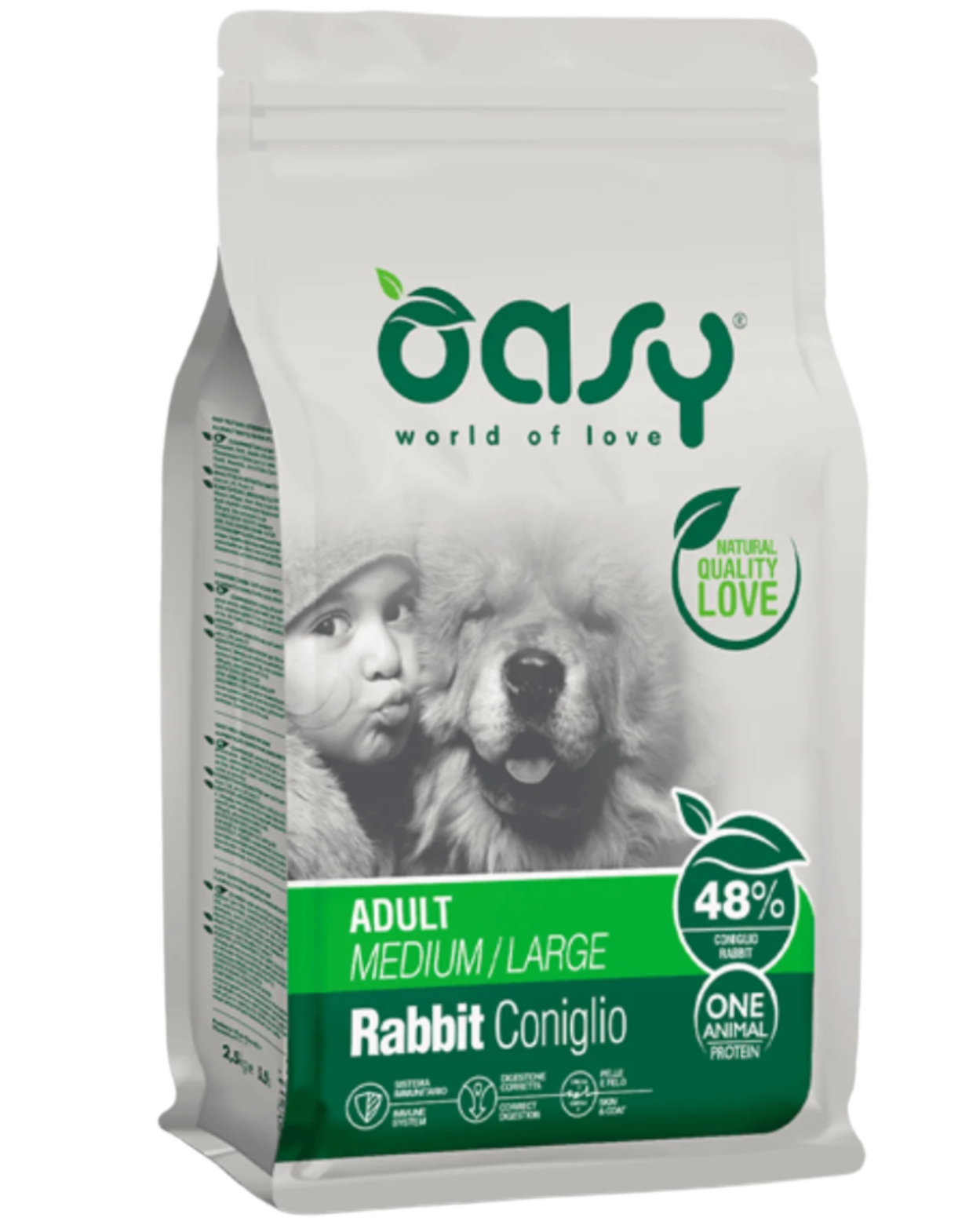 מזון לכלבים אואסי מונו פרוטאין ארנב