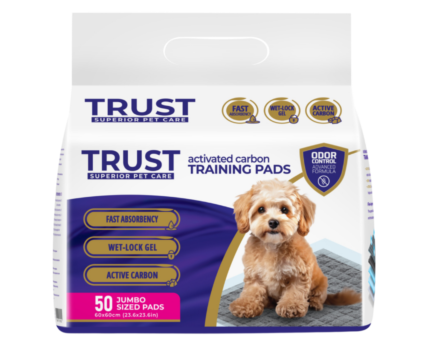 מארז פדים לכלבים עם פחם פעיל טראסט Trust