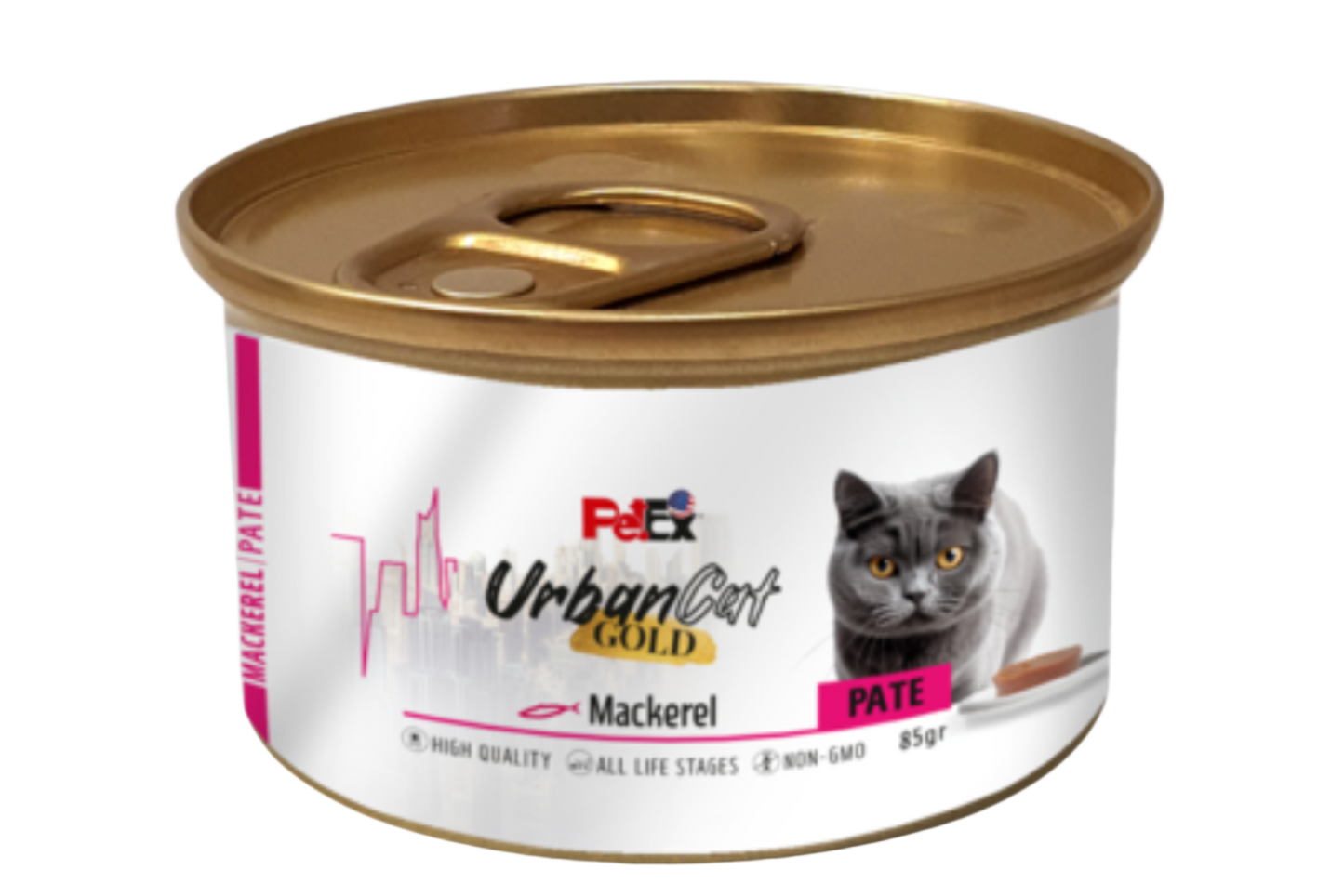 PETEX Urban Cat GOLD – שימור פטה דגי מקרל לחתולים (85 גרם)