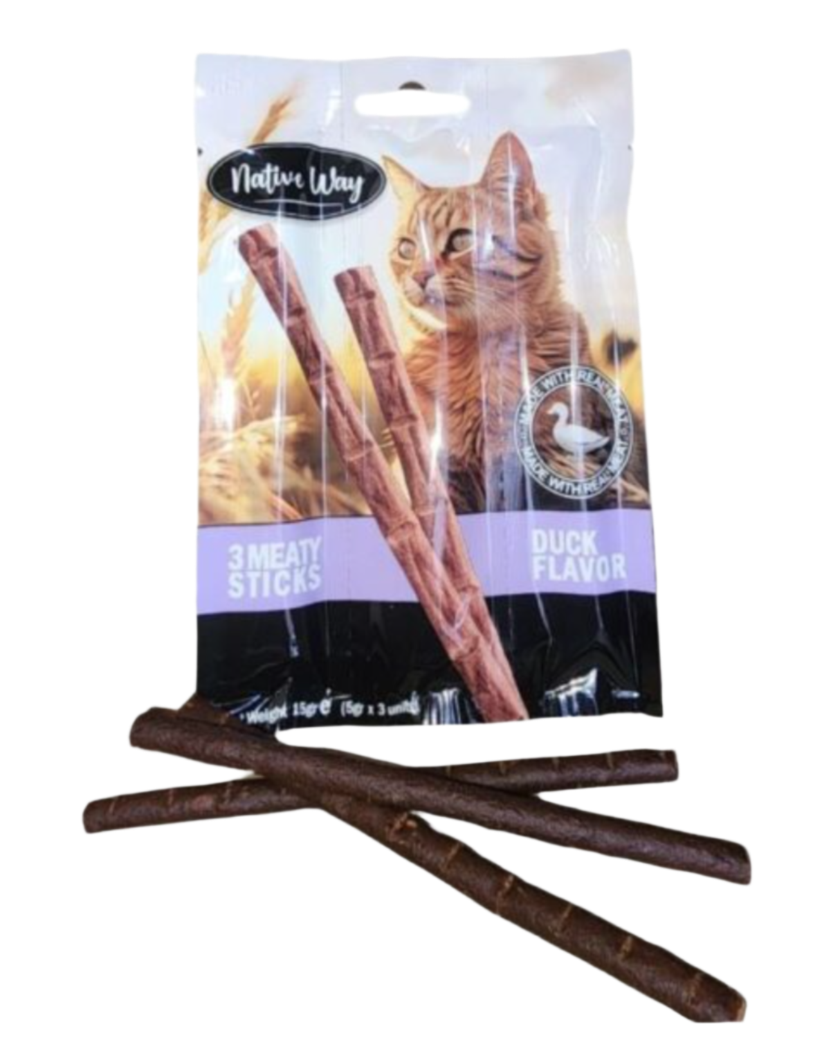 חטיף מקלוני בשר אמיתי לחתול בטעם ברווז