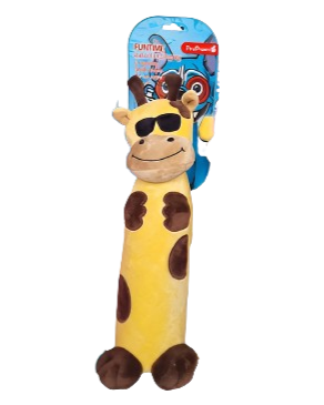 Petsland צעצוע בובת פרווה לכלב עם בקבוק במגוון צבעים