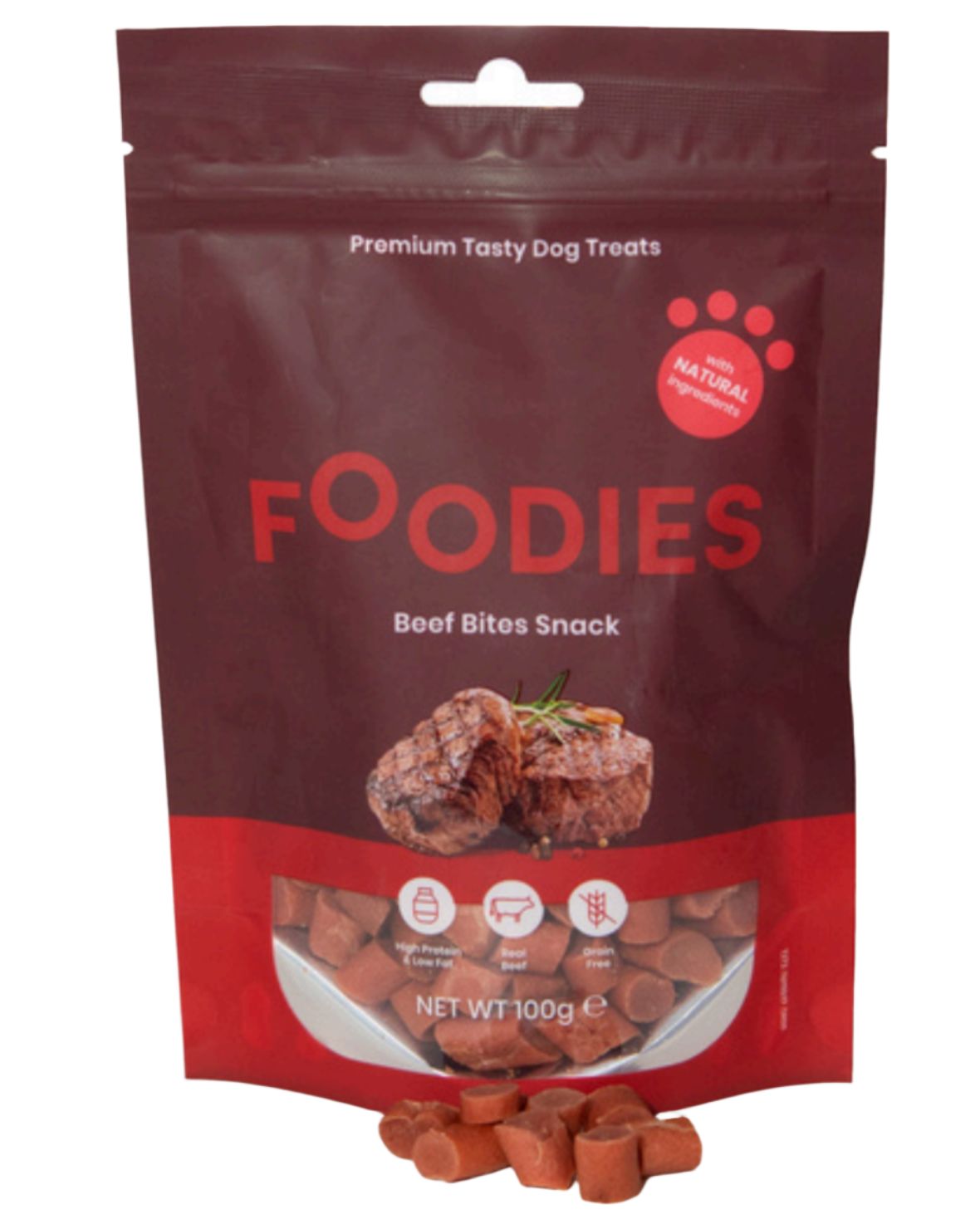 FOODIES – נגיסי בקר רכים לכלבים | 100 גרם