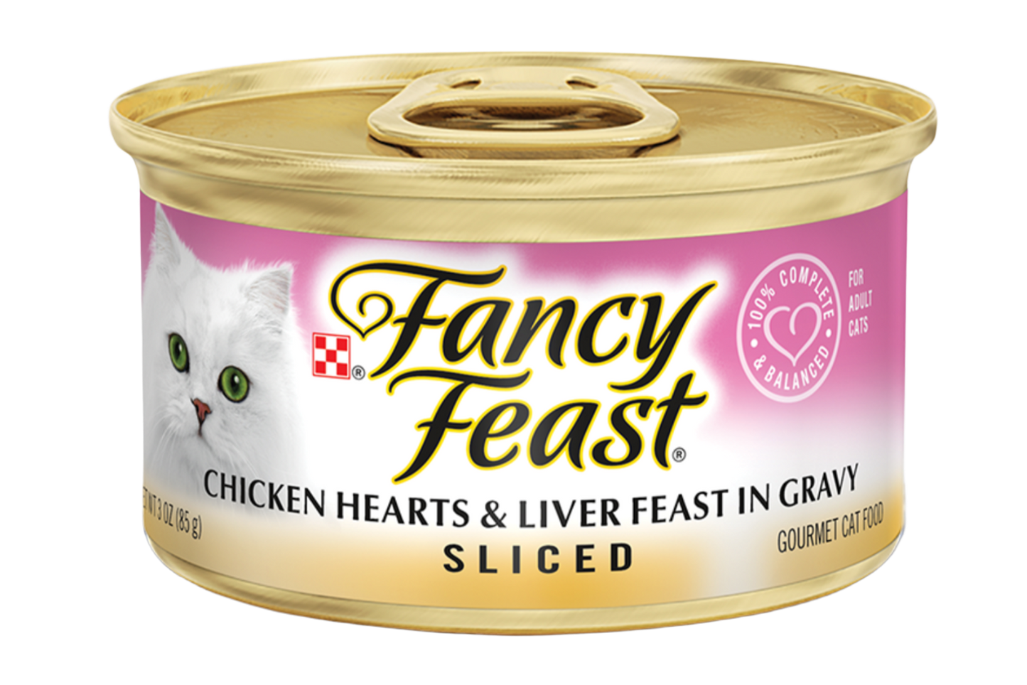Fancy Feast פנסי פיסט – נתחי לבבות עוף וכבד לחתולים (85 גרם)