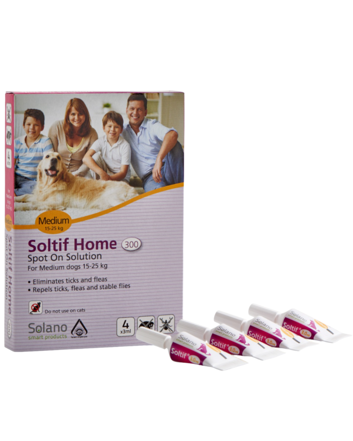 Soltif Home אמפולות נגד פרעושים וקרציות – מידה M