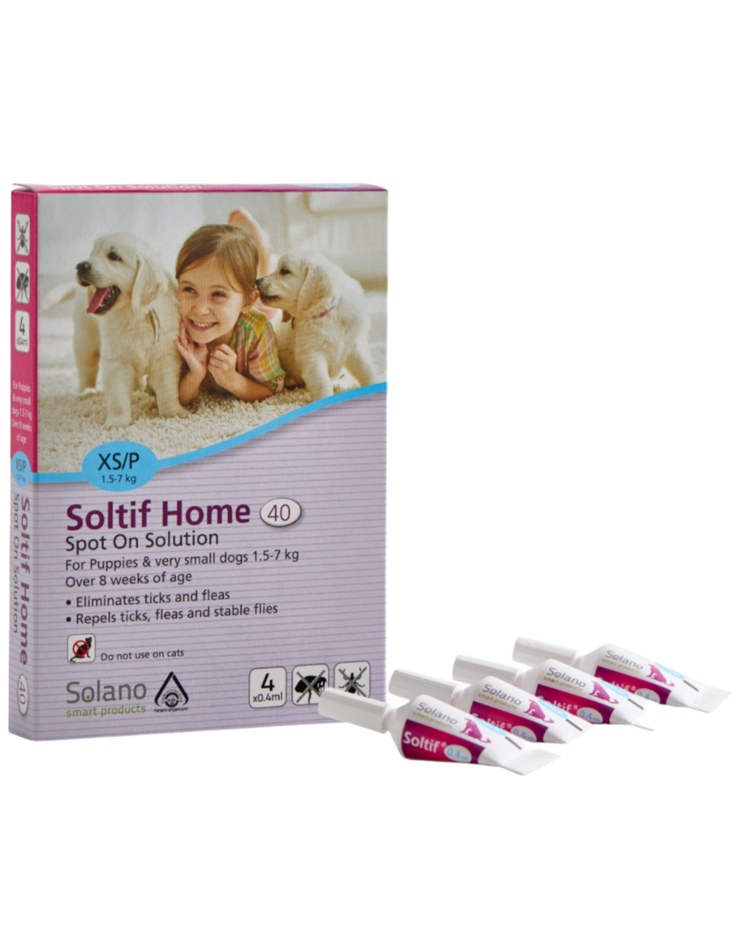 Soltif Home אמפולות נגד פרעושים וקרציות – מידה XS