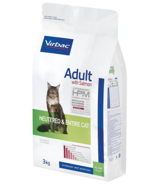 Virbac וירבק מזון סלמון לחתול בוגר מסורס