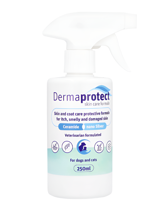 DermaProtect לכלב ולחתול – תרסיס לנשירה וטיפוח פרווהמכיל 250 מ"ל