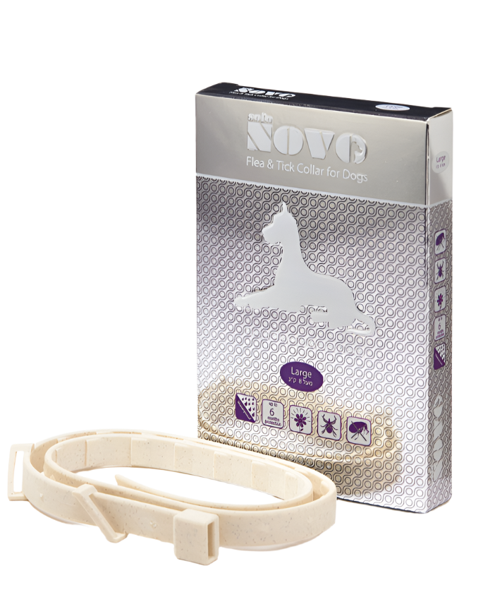 קולר NOVO לכלב – נגד קרציות ופרעושים גדלים: