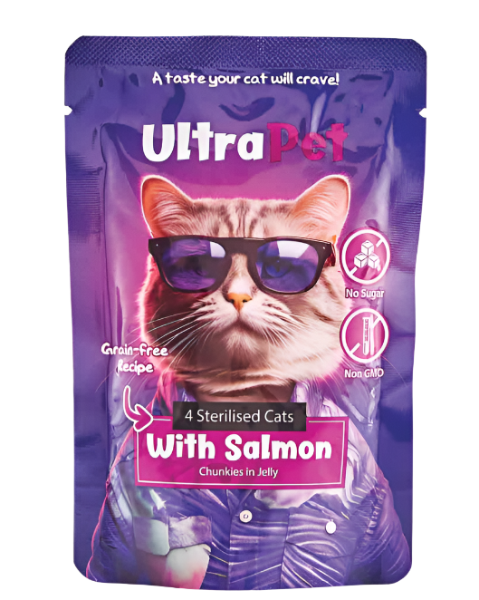 פאוץ' אולטרה פט לחתול מסורס/מעוקר – בטעם סלמון | 85 גרם