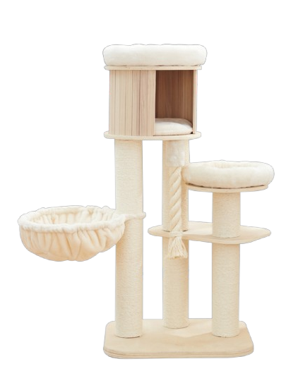 מתקן גרוד יוקרתי לחתול בשילוב עץ ליבנה איכותי דגם PS979