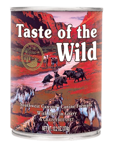 טייסט אוף דה ווילד סאוטווסט לכלבים – בשר בקר טרי ברוטב 374 גרם