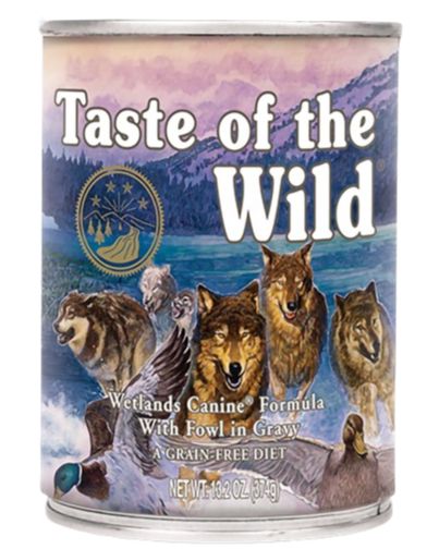 טייסט אוף דה ווילד ווטלנד: אוכל לכלבים – בשר ברווז בר טרי ברוטב 374 גרם