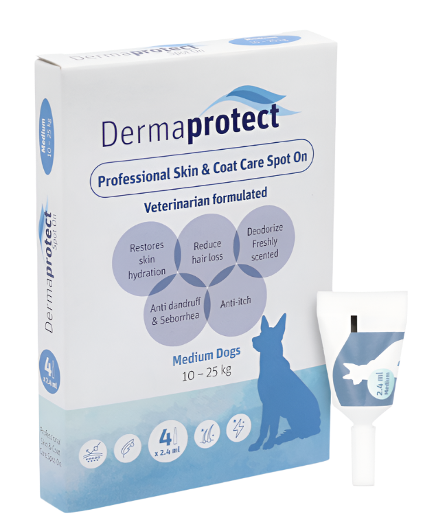 DermaProtect לכלב – אמפולות לנשירה וטיפוח פרווה